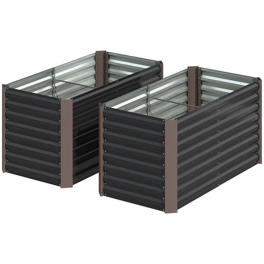 Raised garden bed set, galvanized steel, 120x60x60 cm