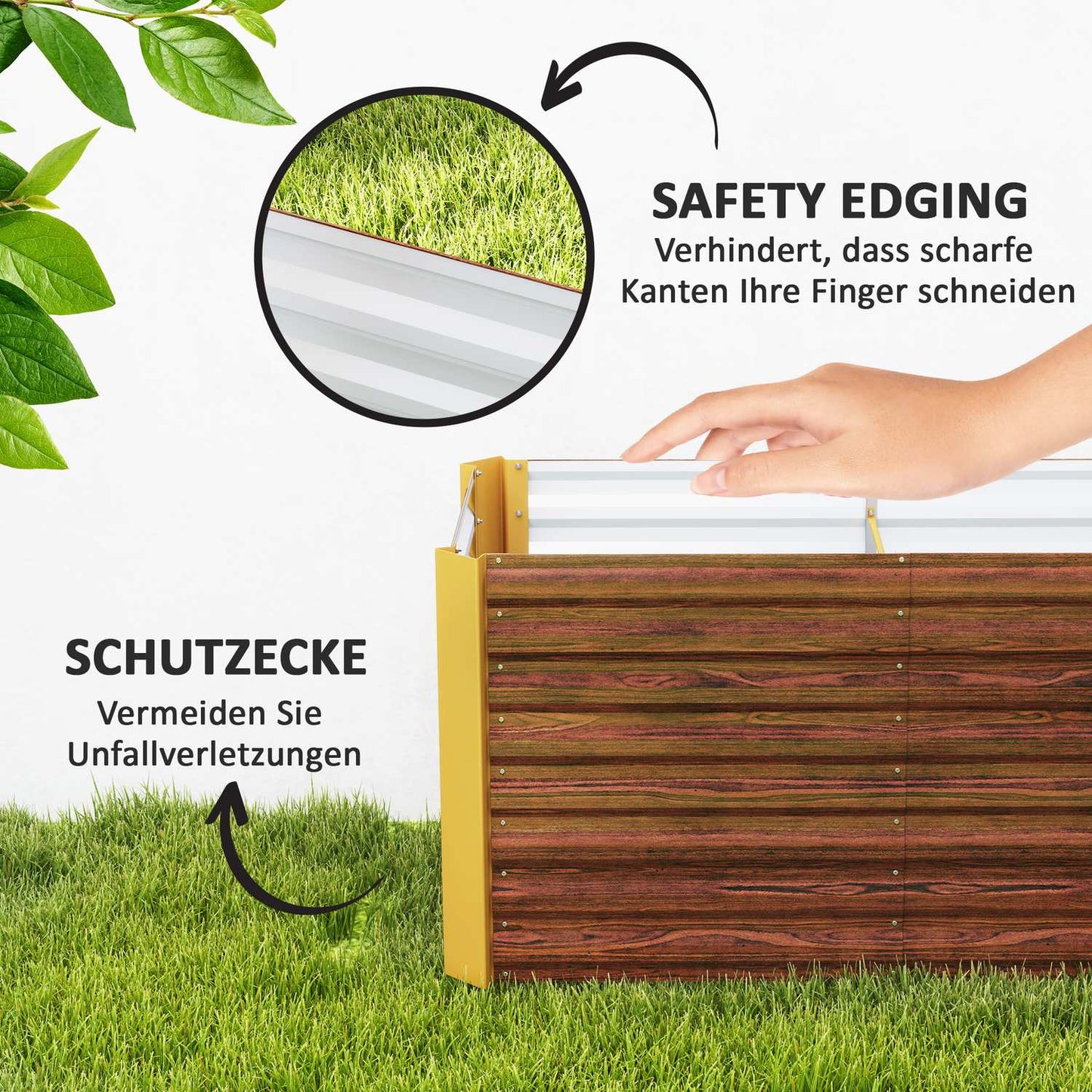 Raised garden beds in galvanized steel, weatherproof, 120x60 cm