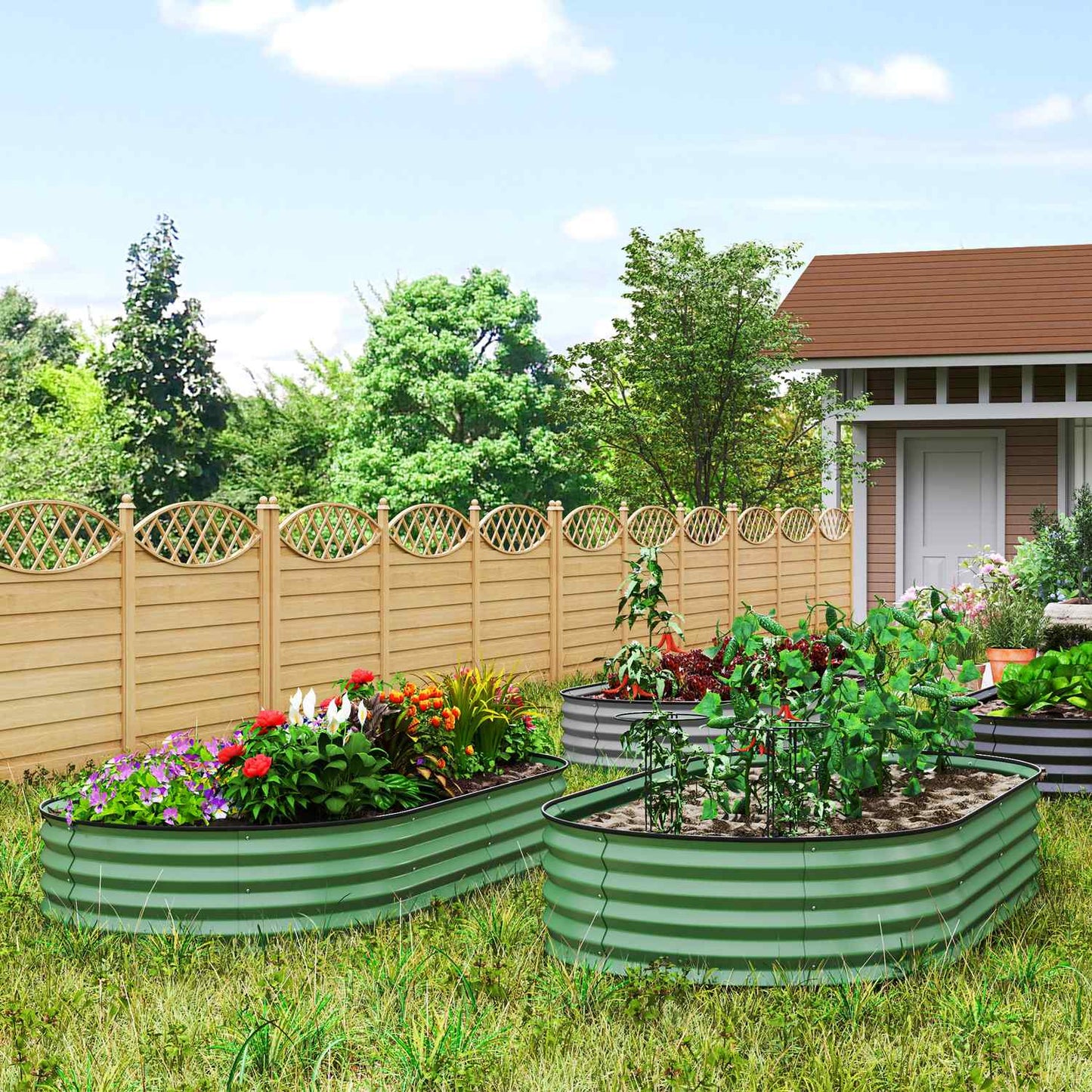 Steel Stackable Raised Garden Beds - 181 x 93 x 30 cm Set of 2