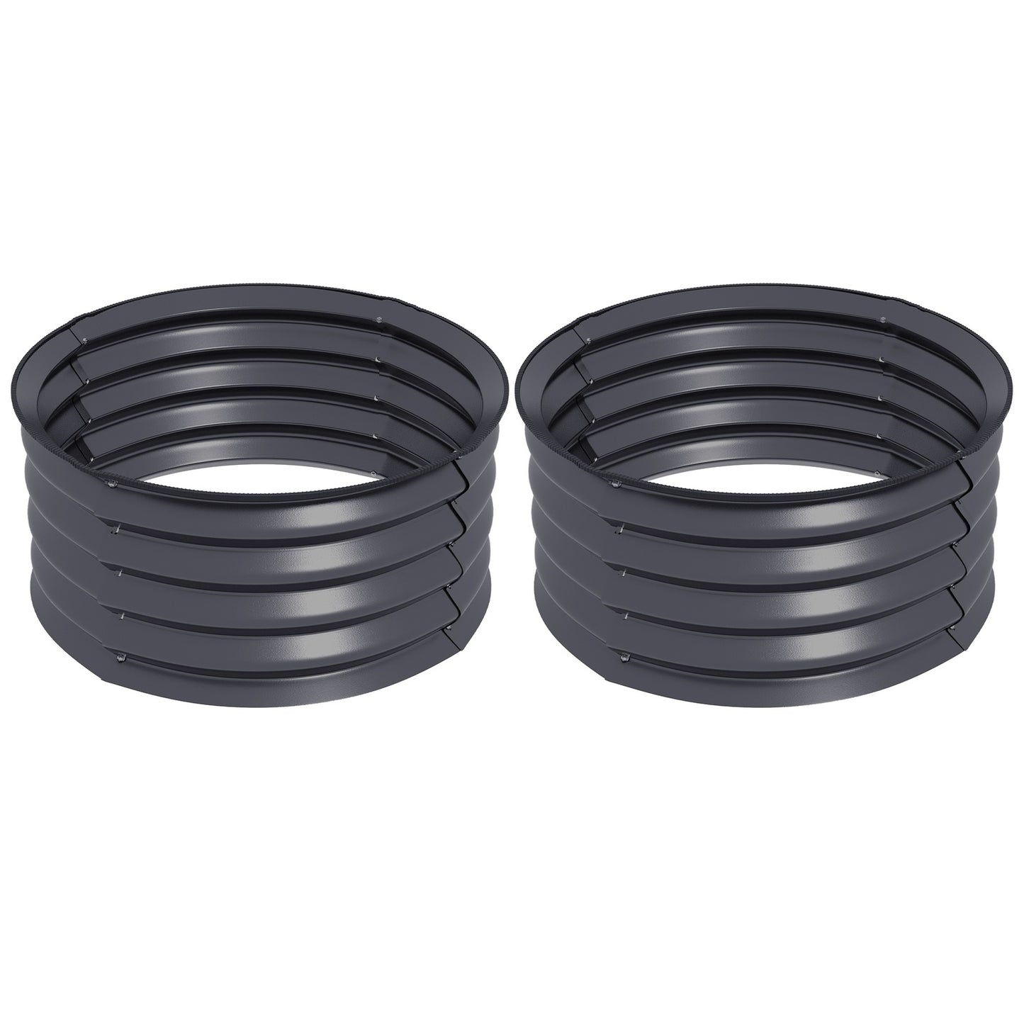 Steel garden beds, stackable, 60 x 30 cm, set of 2