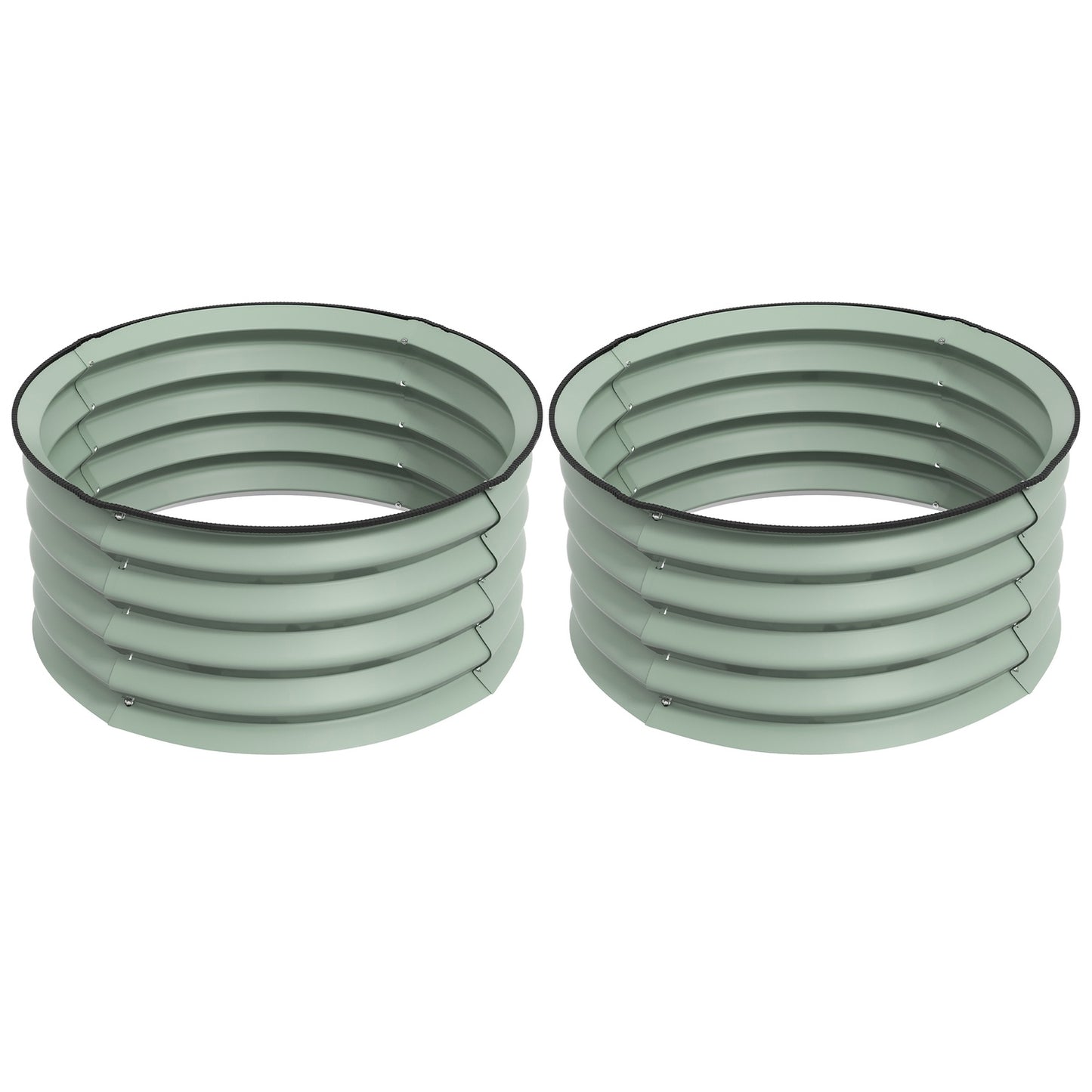 Raised steel garden beds, stackable, 60x30 cm, set of 2