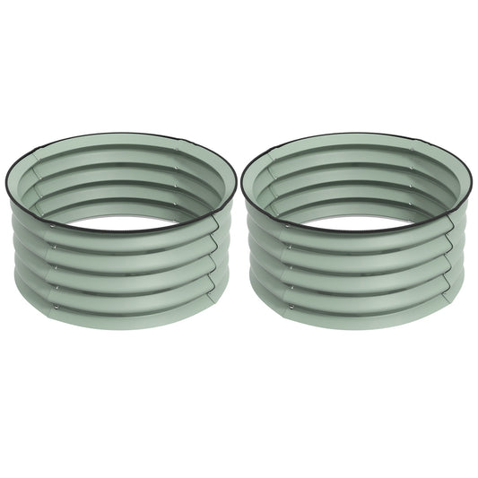 Raised steel garden beds, stackable, 60x30 cm, set of 2