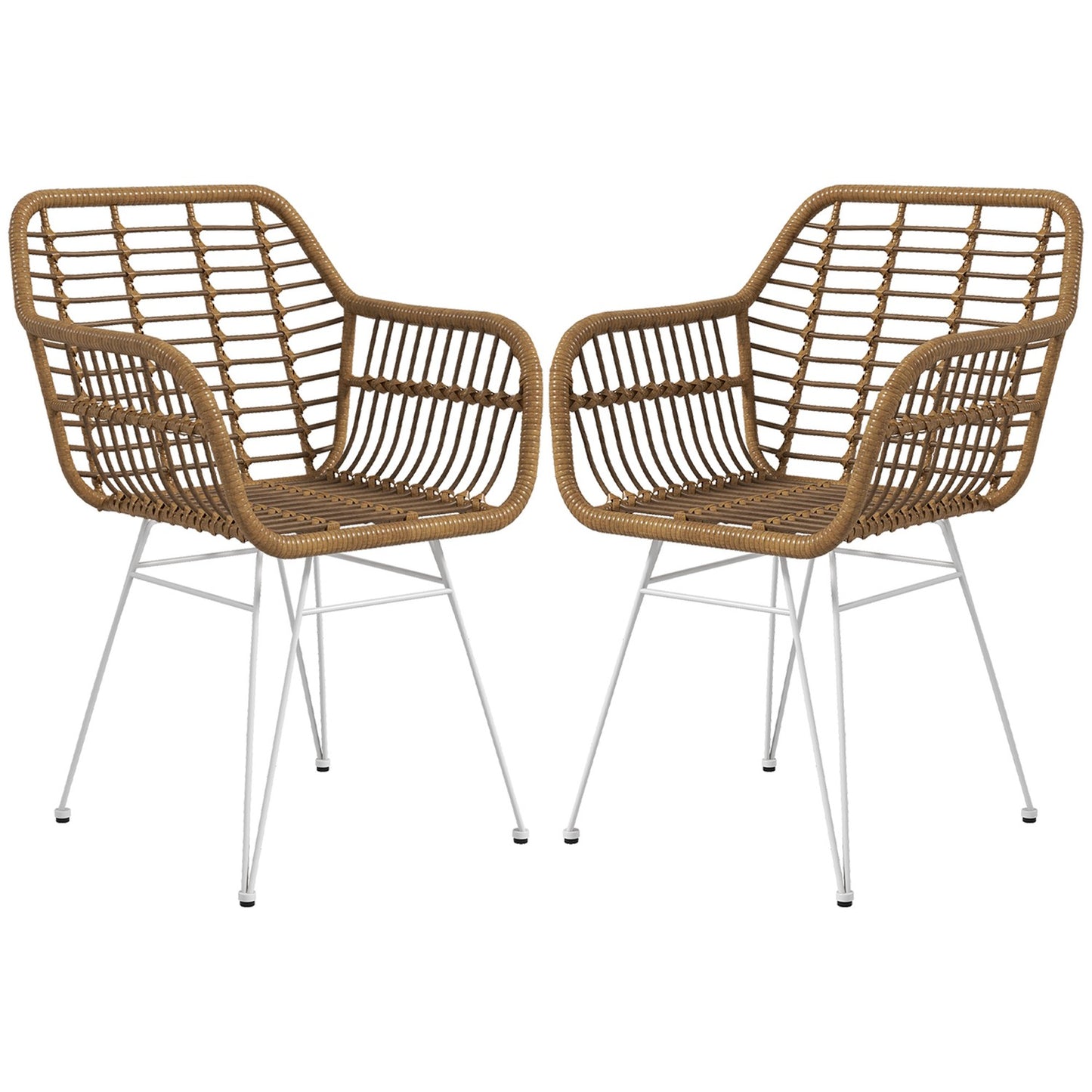 Dining chairs in rattan, ergonomic, 120 kg capacity, Boho Style