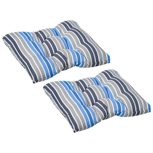 Chair Seat cushions, Easy-Clean, Blue Stripes, 50x45x8 cm