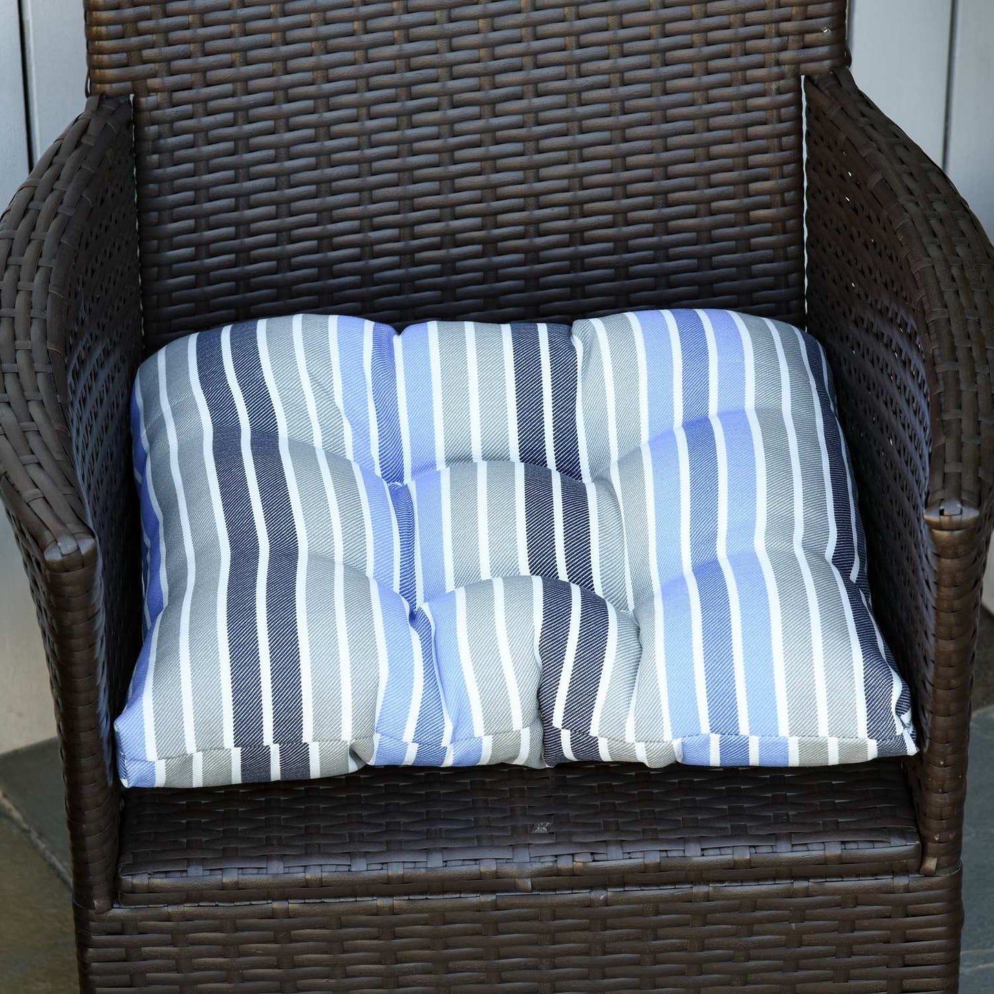 Chair Seat cushions, Easy-Clean, Blue Stripes, 50x45x8 cm