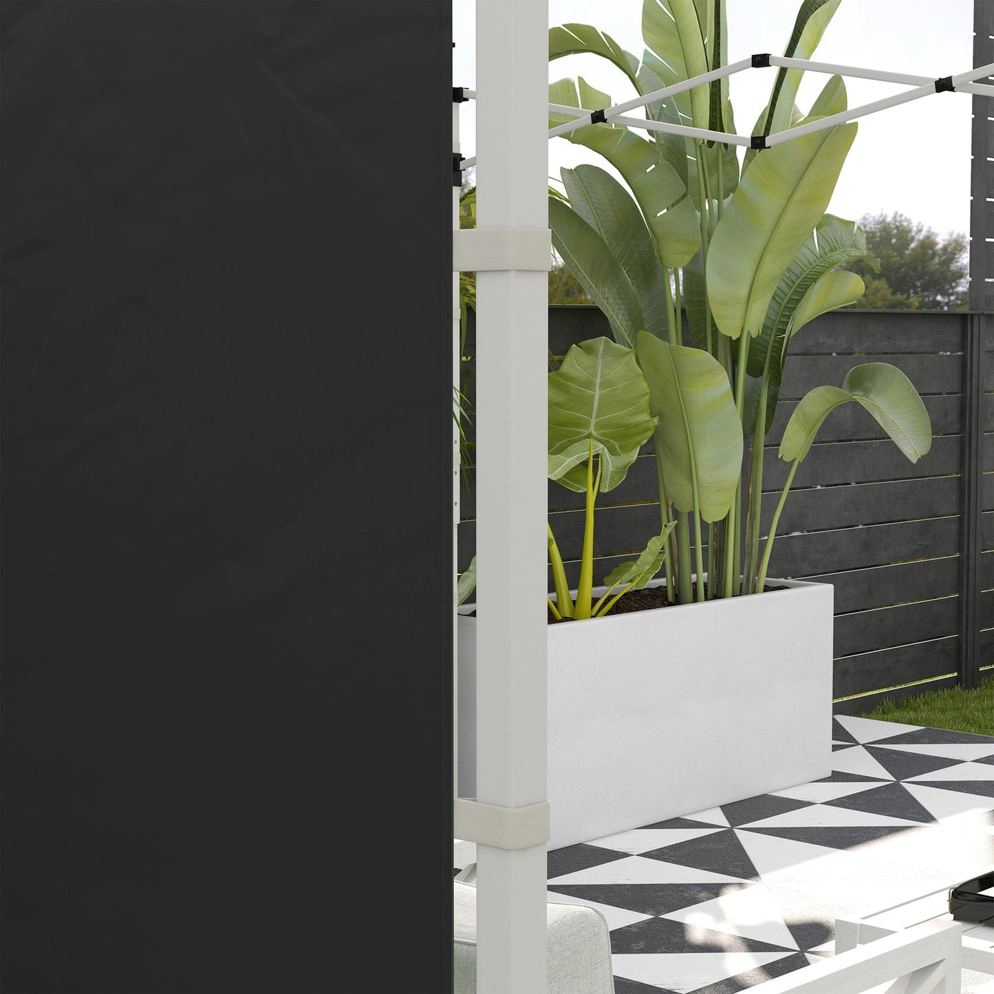 Black waterproof pavilion side panels - 3x3/3x6 m, wind protection