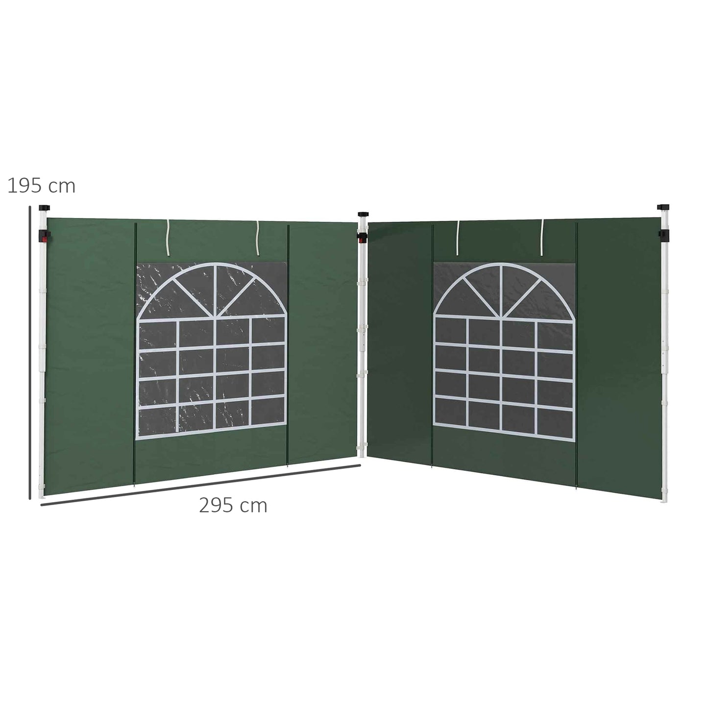 Pavilion side panels 3x3/3x6m, Waterproof, Green