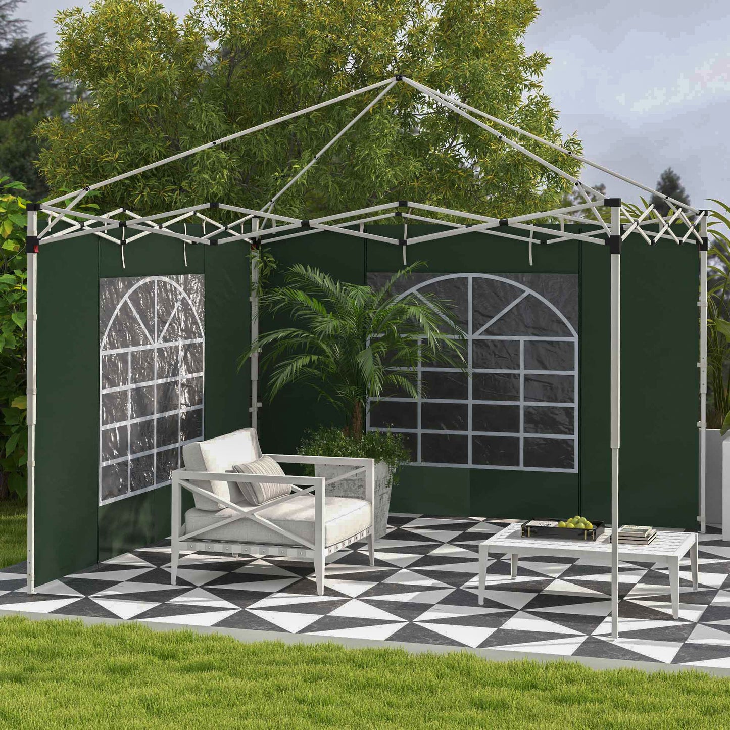 Pavilion side panels 3x3/3x6m, Waterproof, Green
