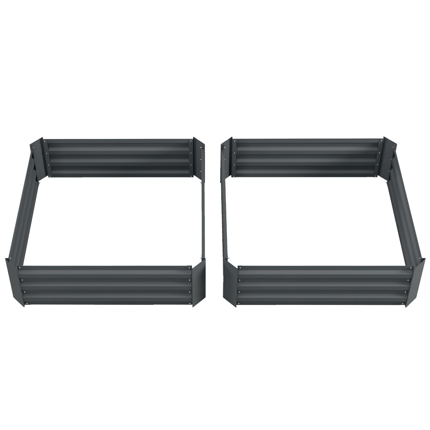 Steel garden beds with cold frame, 100x100x30 cm