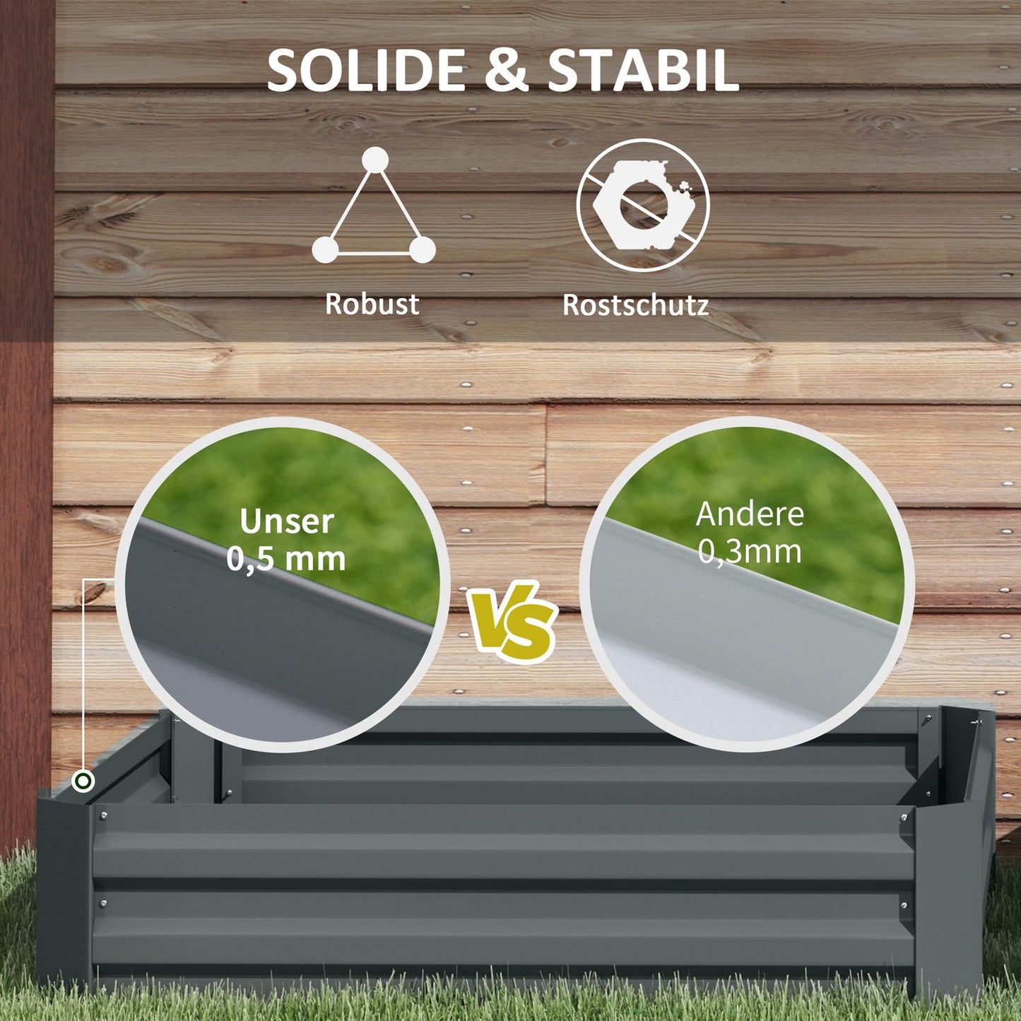 Steel garden beds with cold frame, 100x100x30 cm