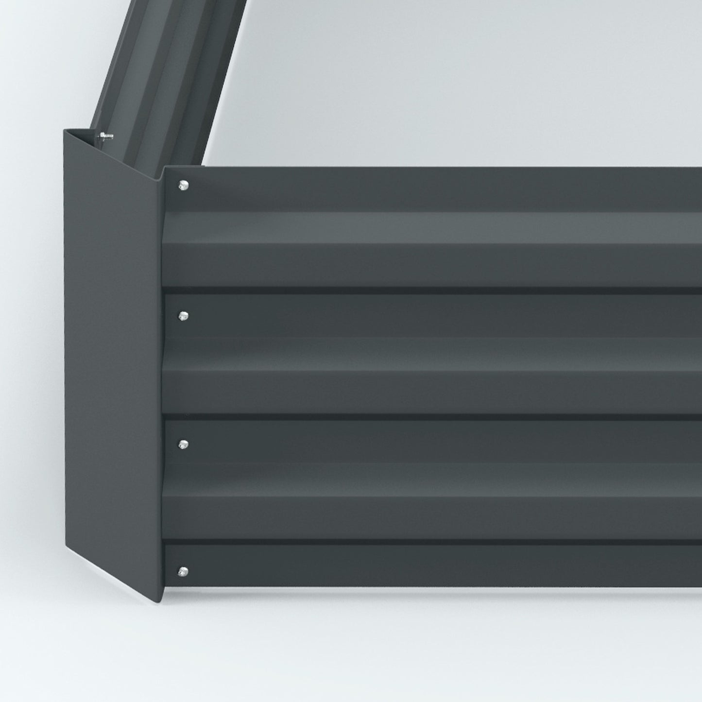 Steel garden beds with cold frame, 100x100x30 cm
