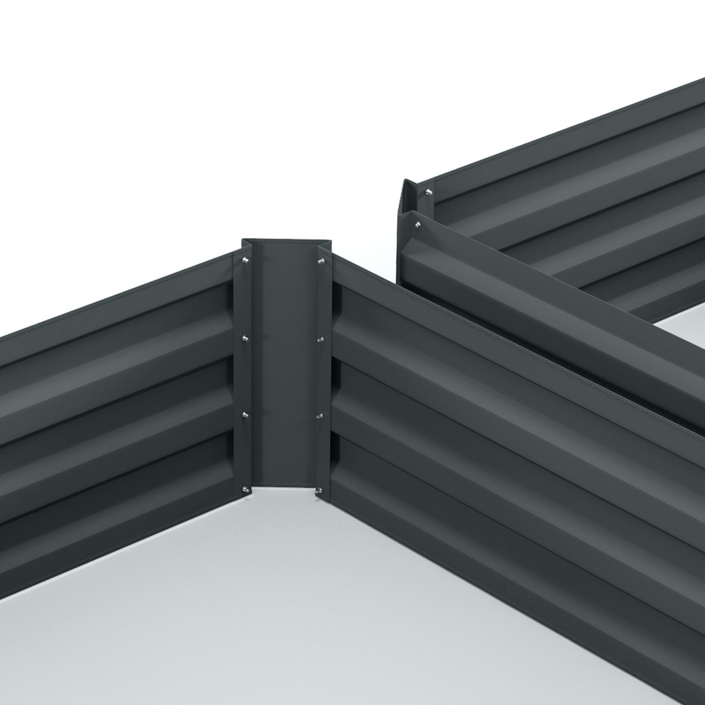 Steel garden beds with cold frame, 100x100x30 cm