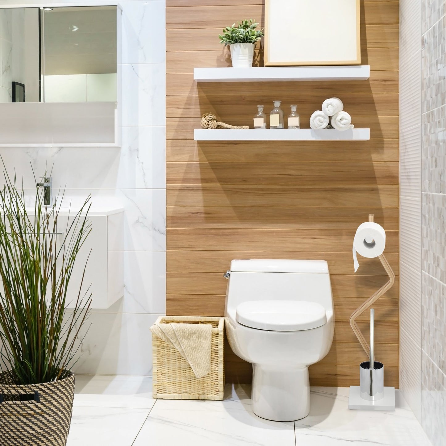 Set of 2 toilet brushes white