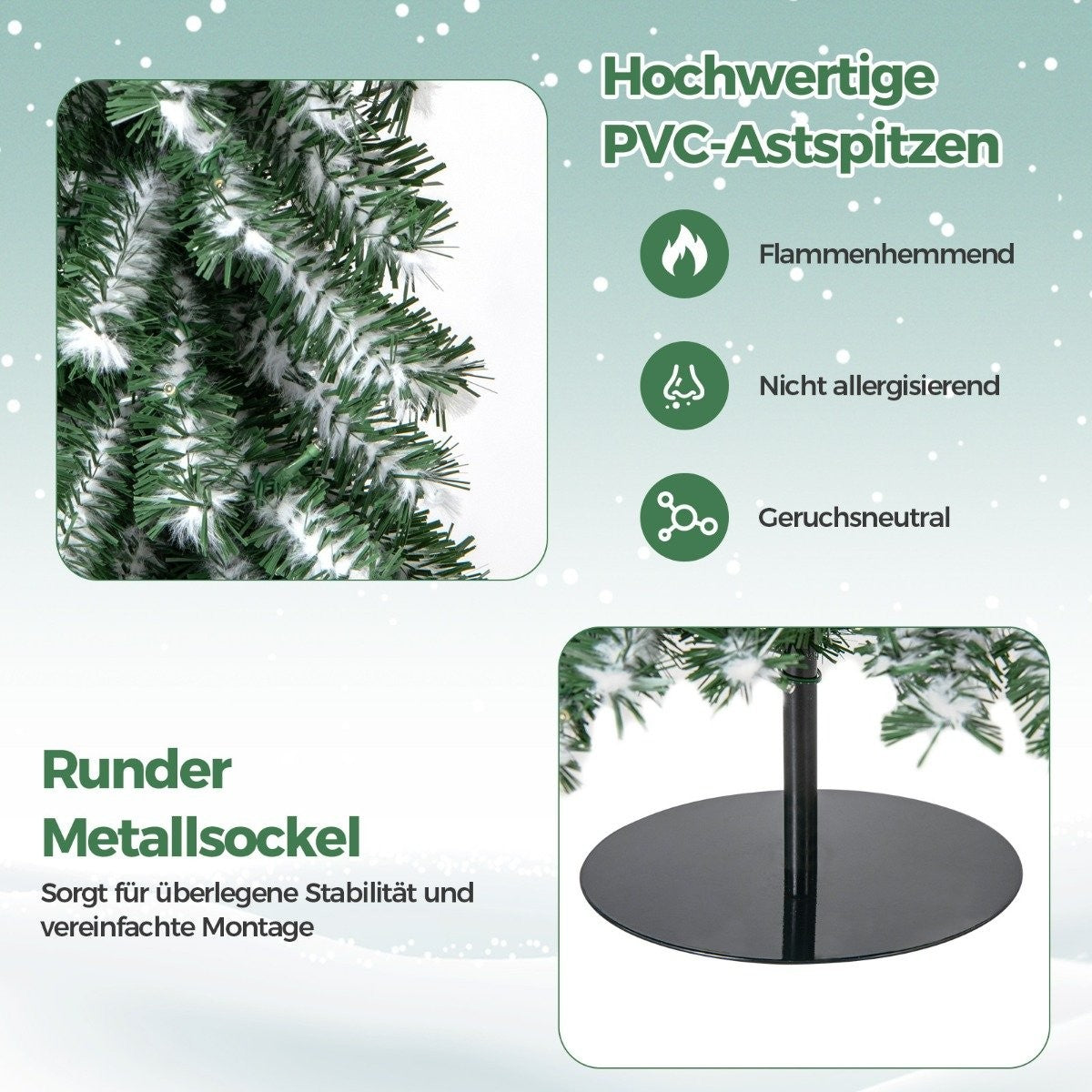 Set of 3 Artificial Pencil Christmas Trees 120+150+180 cm Christmas Tree for Home Office