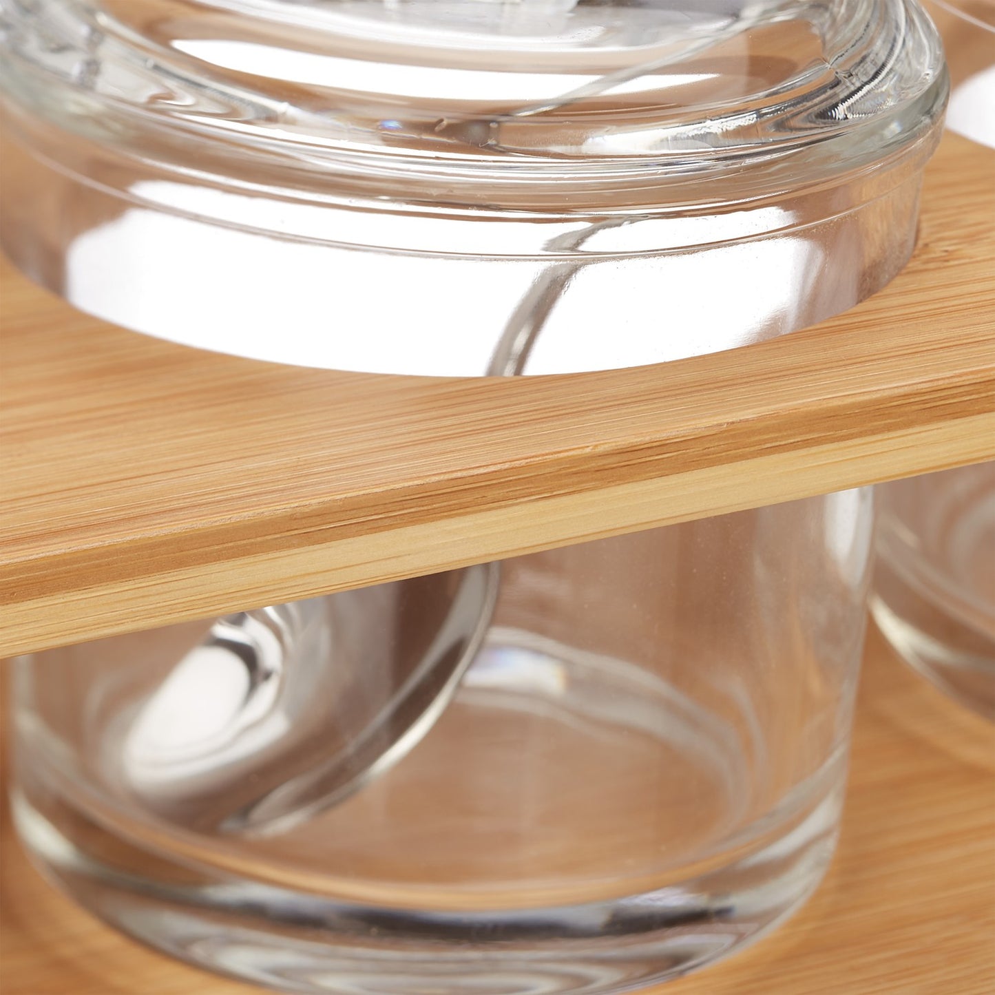 Set of 3 Spice Jars with Bamboo Holder