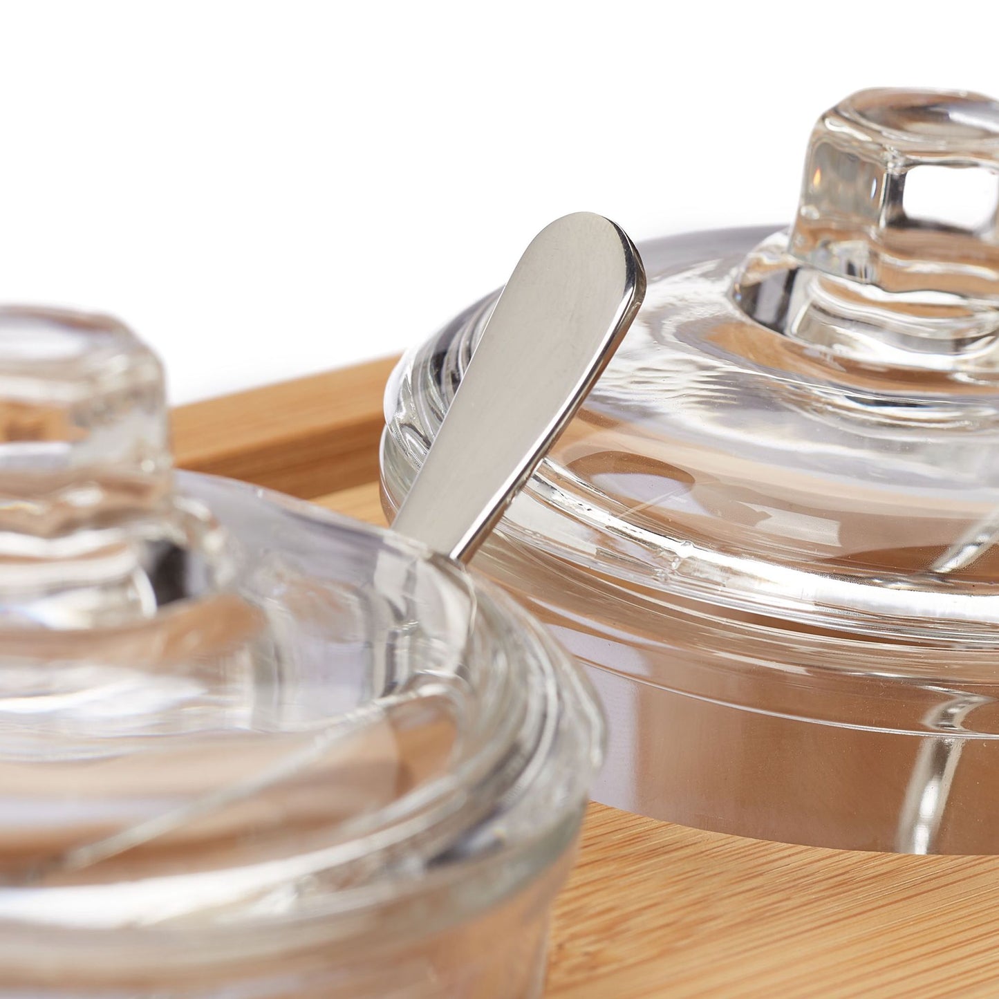 Set of 3 Spice Jars with Bamboo Holder