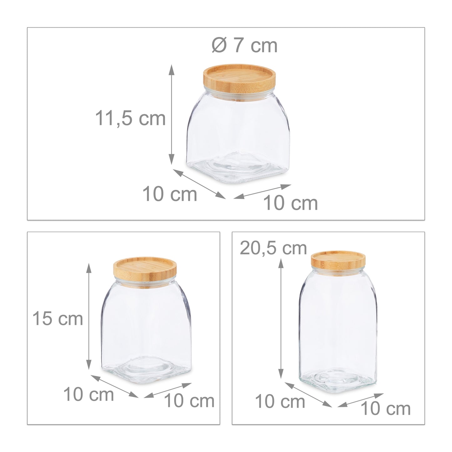 Set of 3 Storage Jars