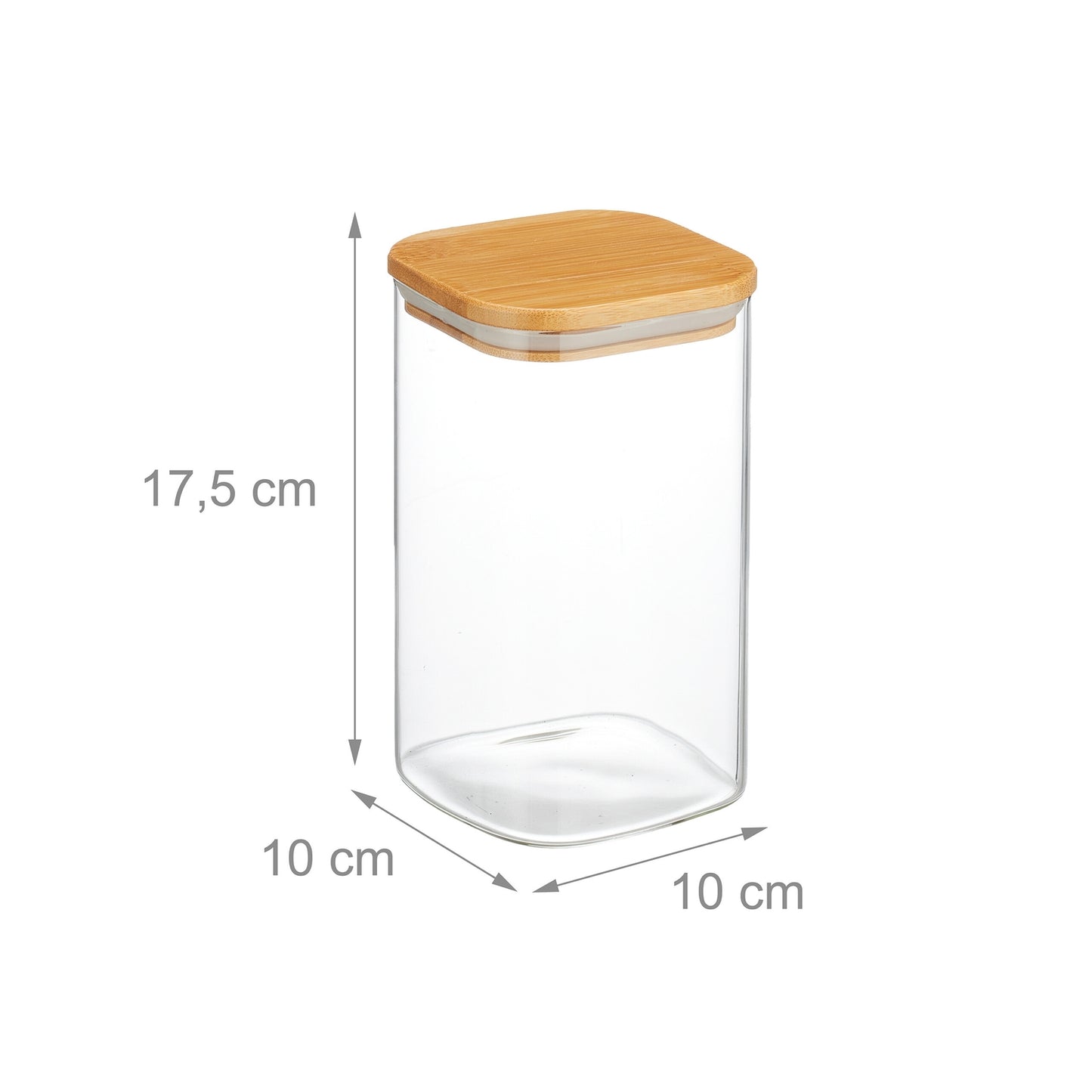 Set of 3 Storage Jars with Lids 1200 ml