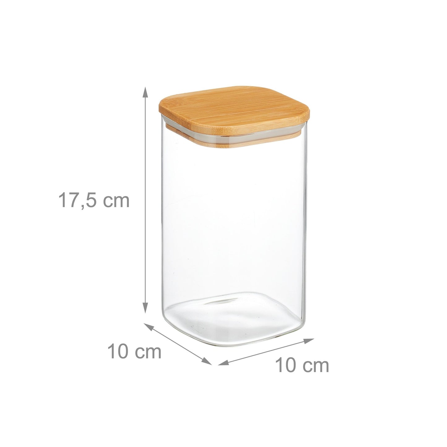 Set of 3 Storage Jars with Lids 1200 ml