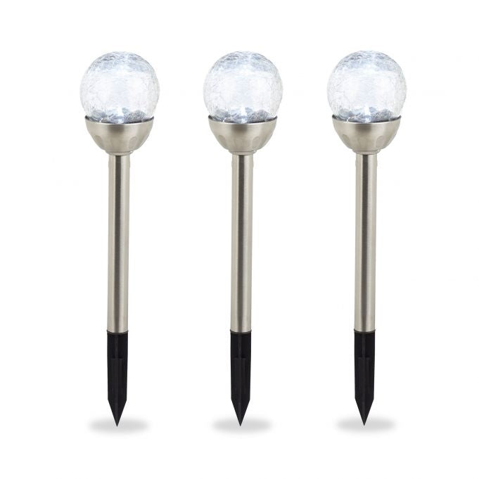 Set of 3 round solar cell lamps