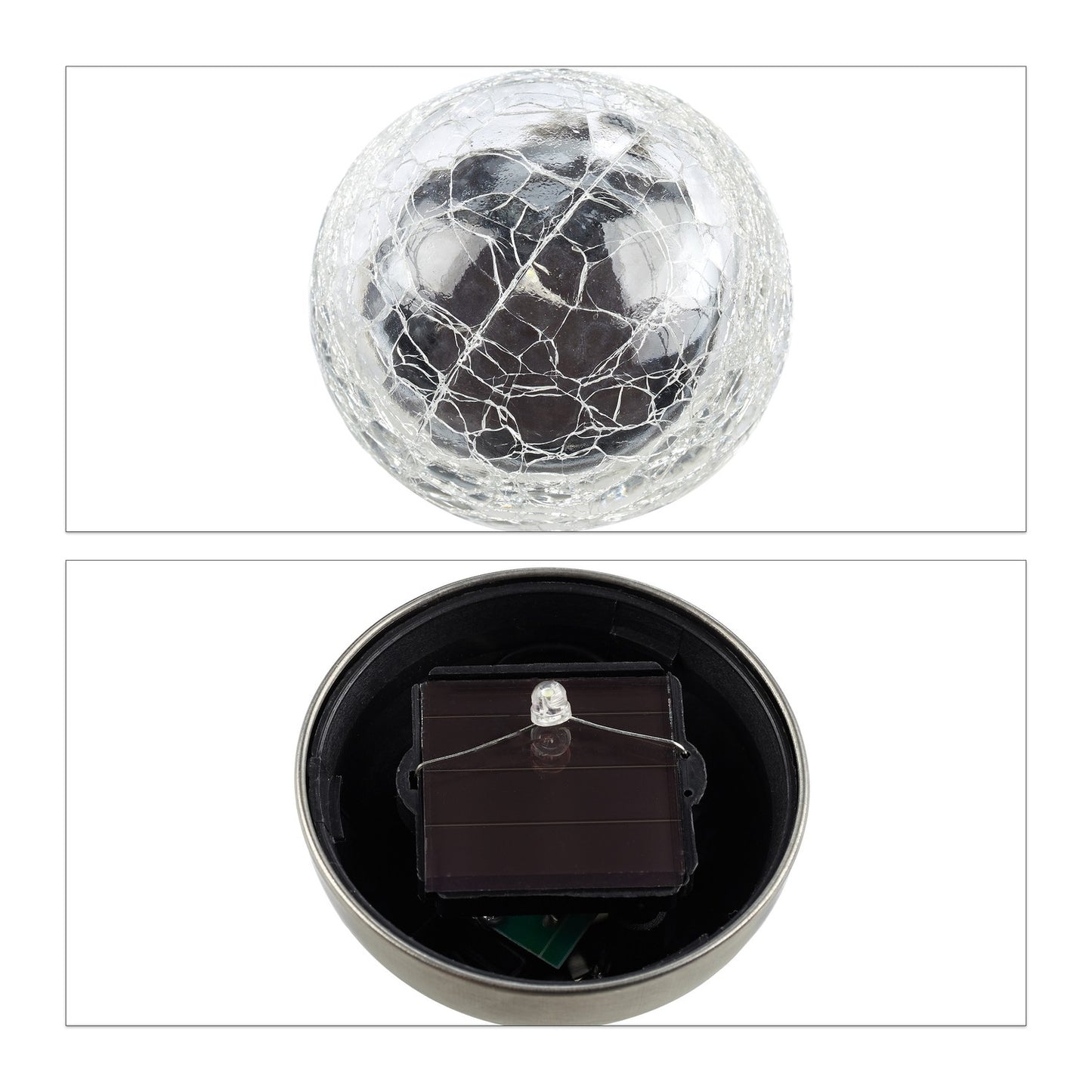 Set of 3 round solar cell lamps