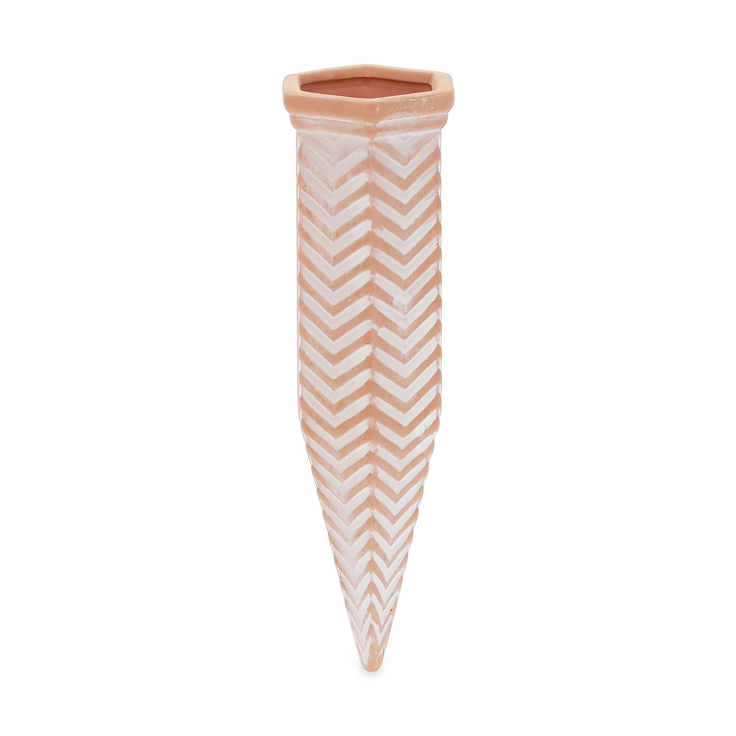 Set of 4 Clay Watering Spikes Zig-Zag