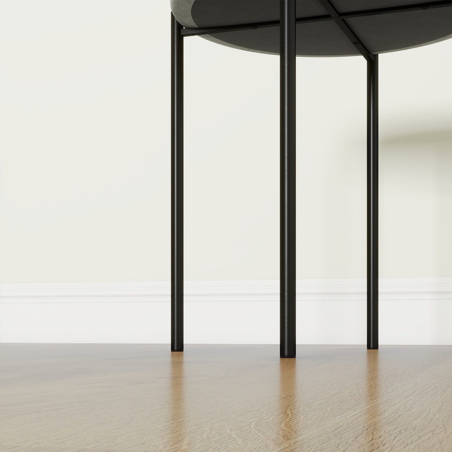 4 stackable dining chairs in velvet look with padded seat