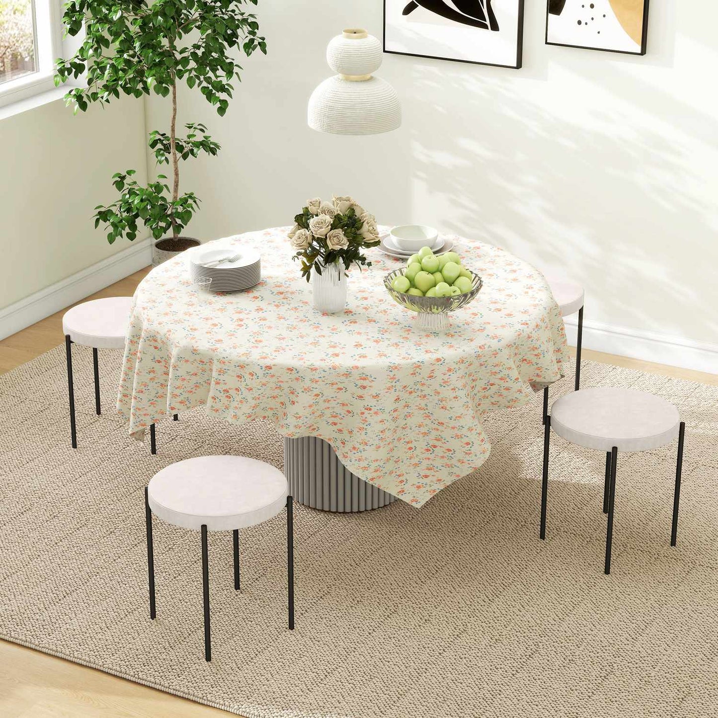 Velvet stackable dining stools, padded seats