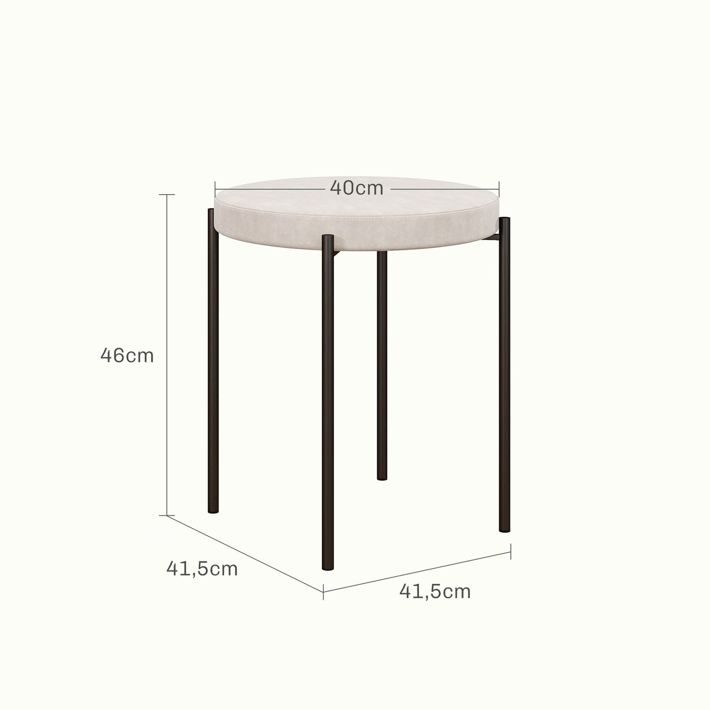 Velvet stackable dining stools, padded seats