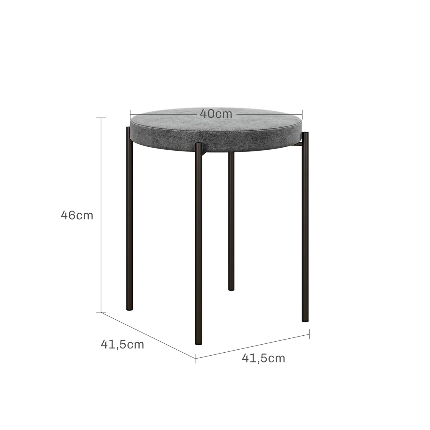 4 stackable dining chairs in velvet look with padded seat