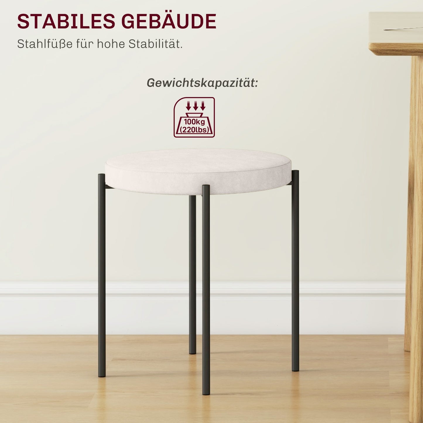 Velvet stackable dining stools, padded seats