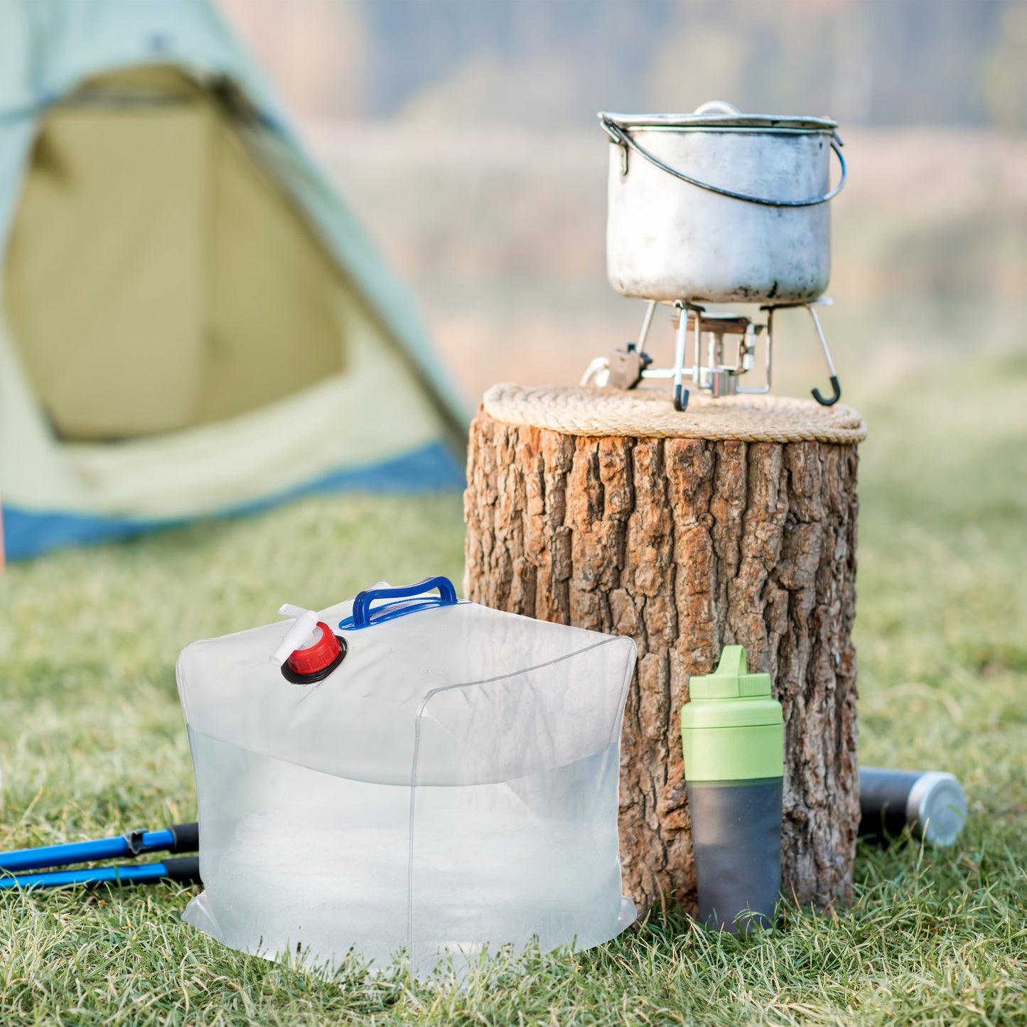 Set of 4 Folding Water Canisters 20 L