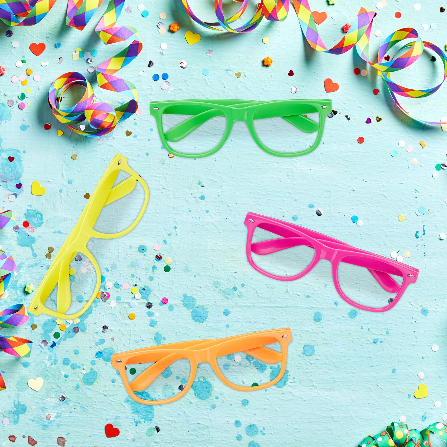 Set of 4 Neon Party Glasses