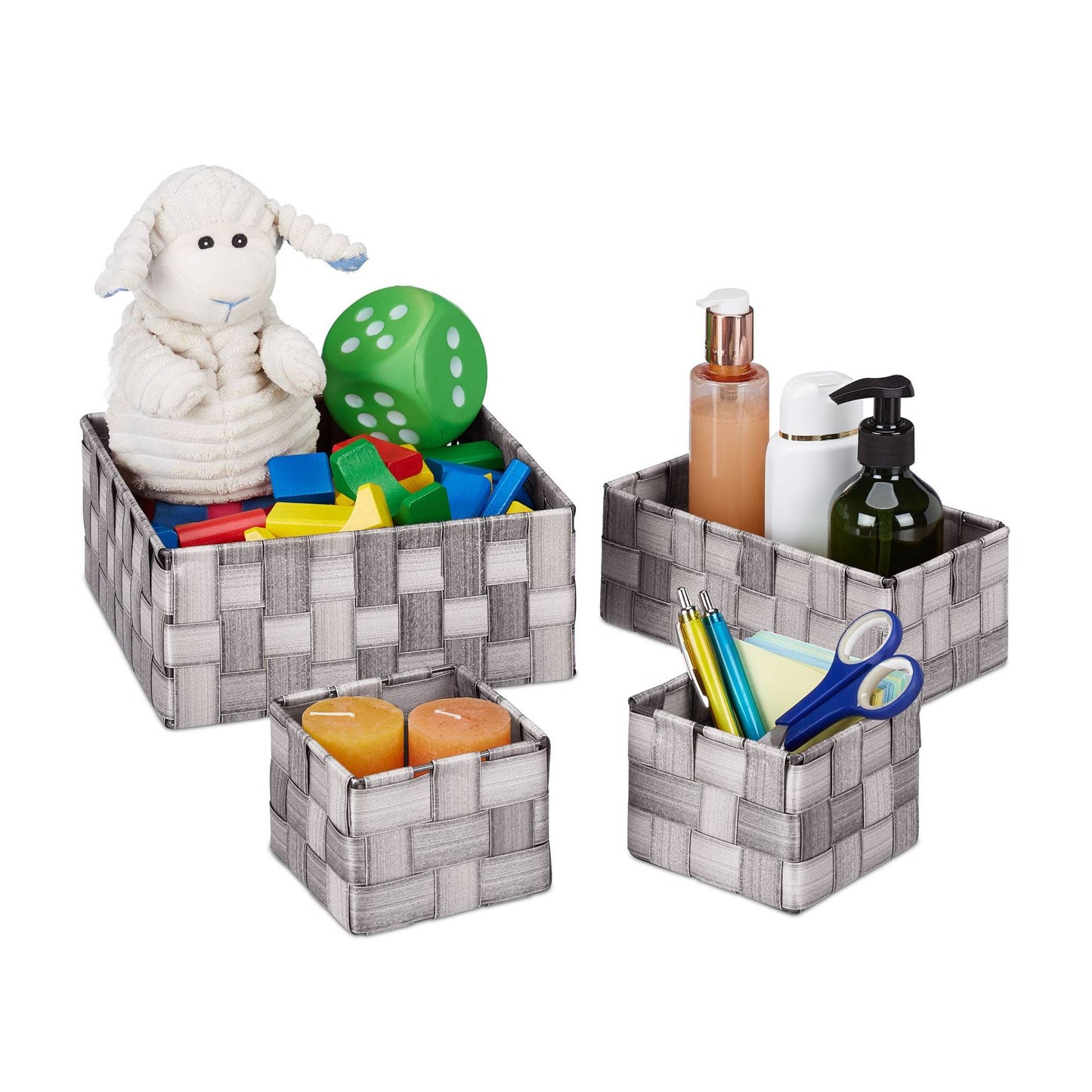 Set of 4 Plastic Storage Baskets