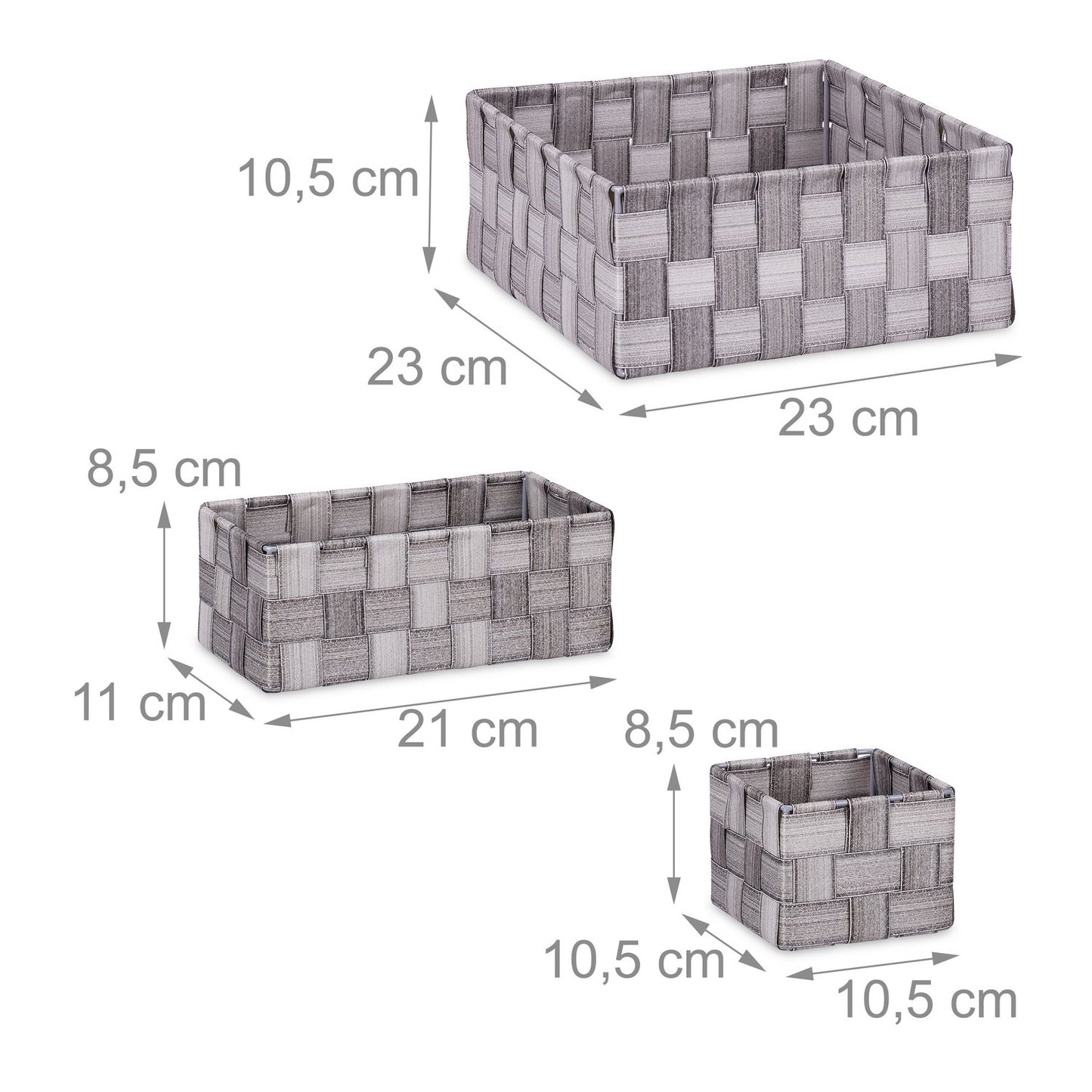 Set of 4 Plastic Storage Baskets