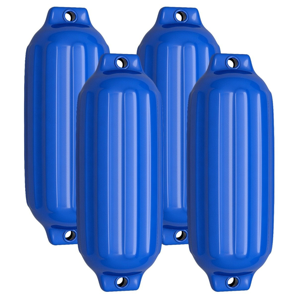 Set of 4 boat fenders, long fenders, ball fenders, boat crash protection, bridge fenders, blue, 58 x 16.5 cm
