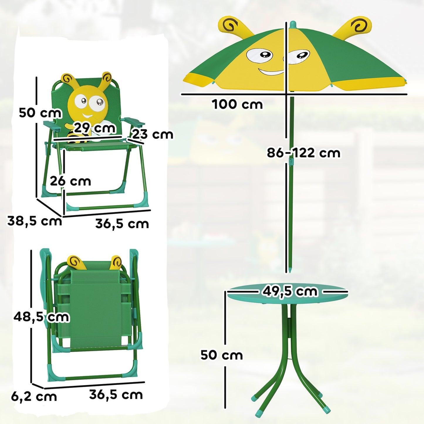 Garden seat for children with parasol, Bee Design