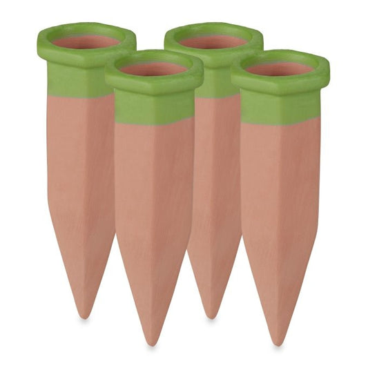 Set of 4 clay watering spikes