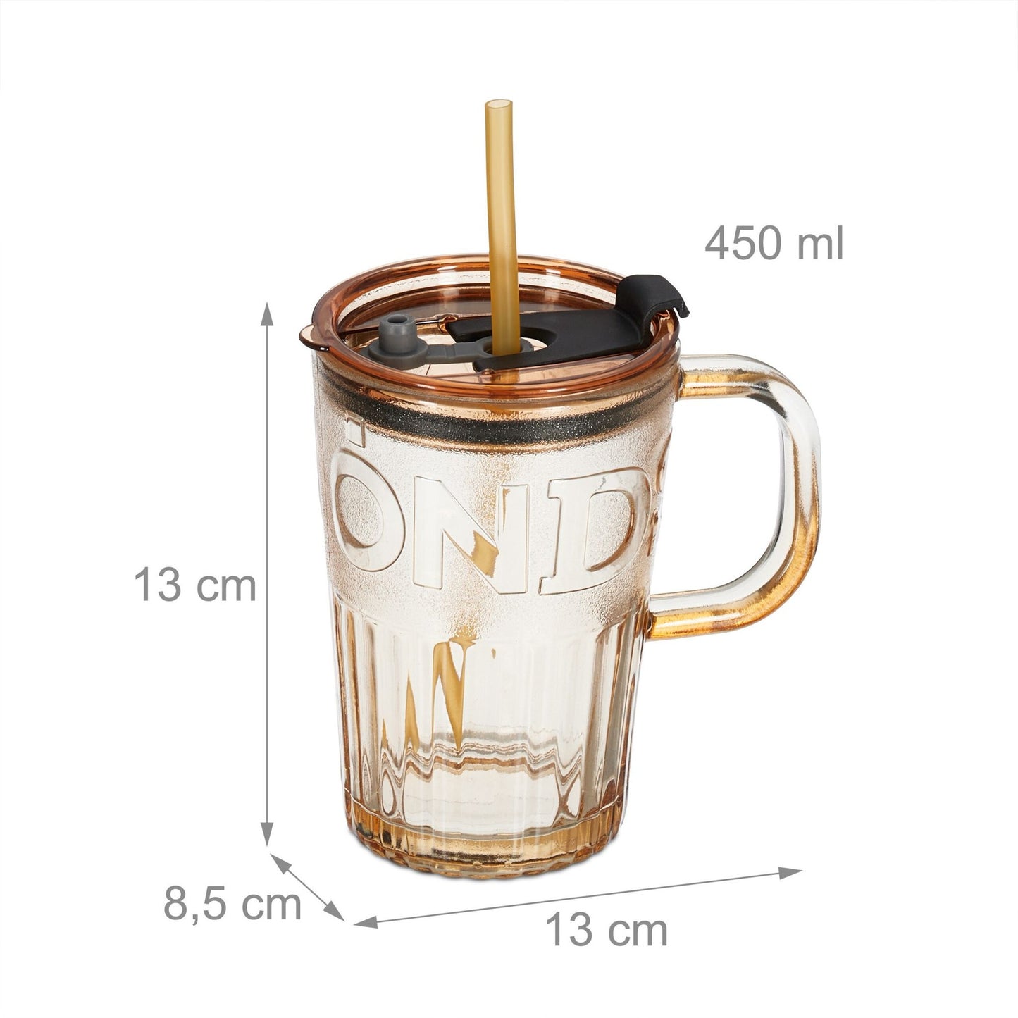 Set of 4 drinking glasses with handles