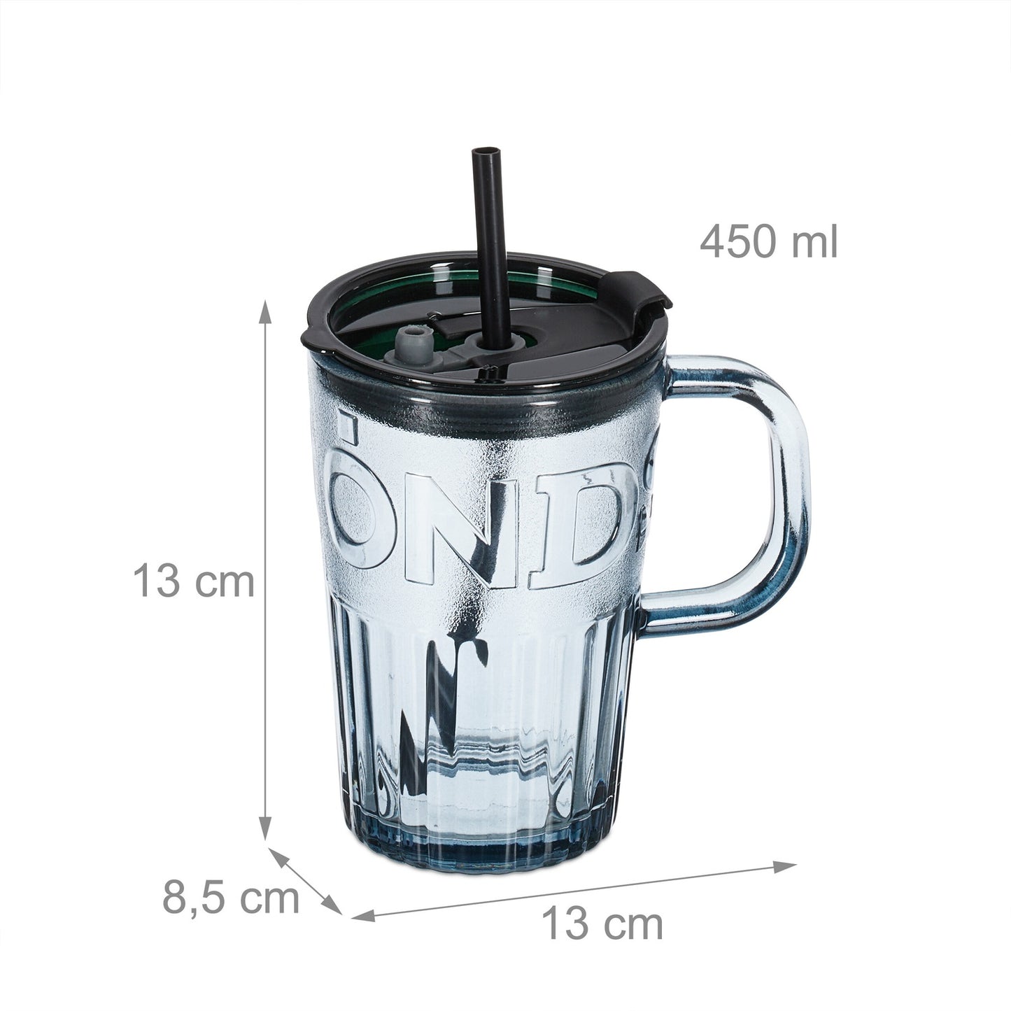 Set of 4 drinking glasses with handles