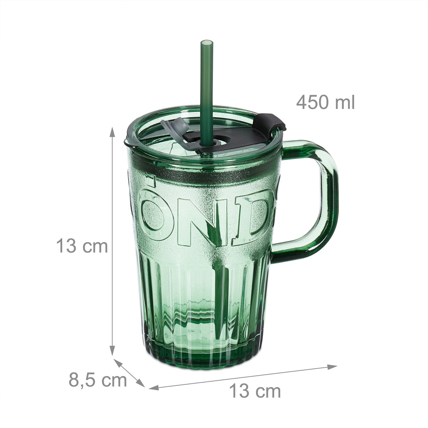 Set of 4 drinking glasses with handles