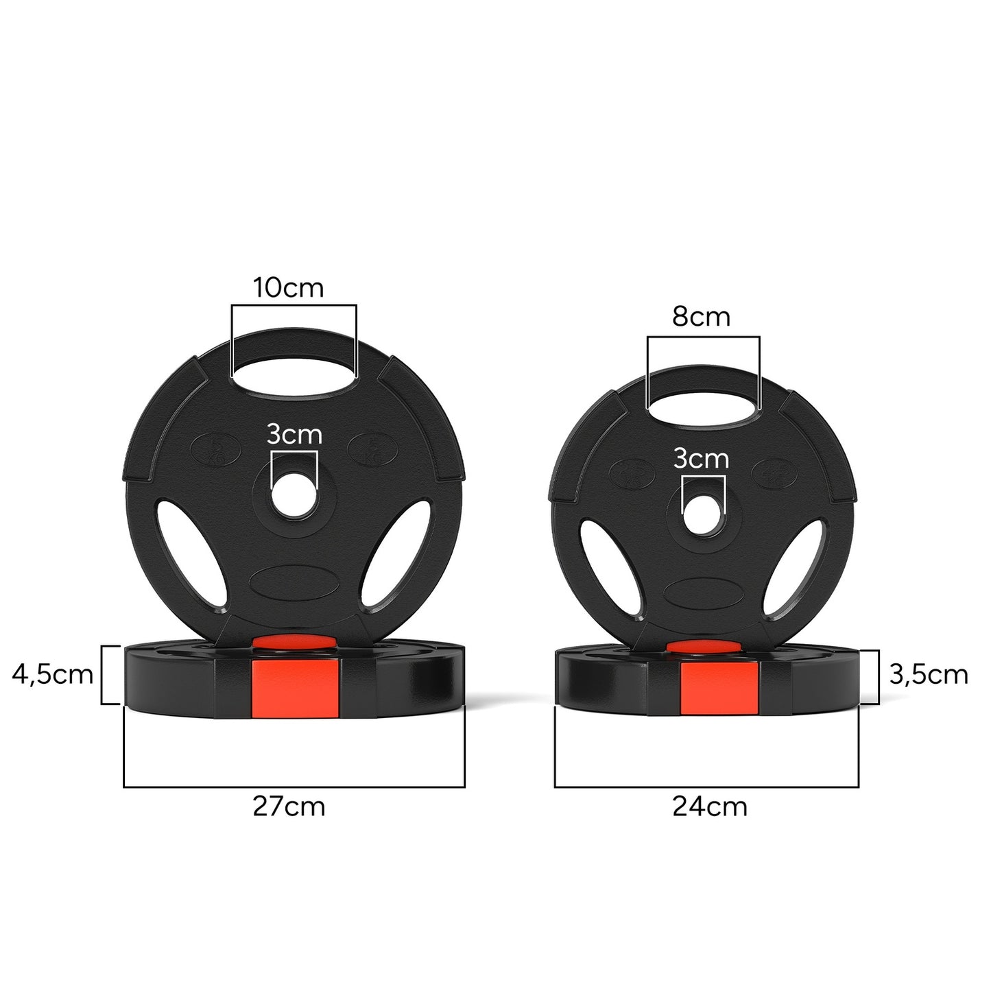 Dumbbell Weight Set, 2 x 2.5kg/5kg, 2.5cm Bar compatible