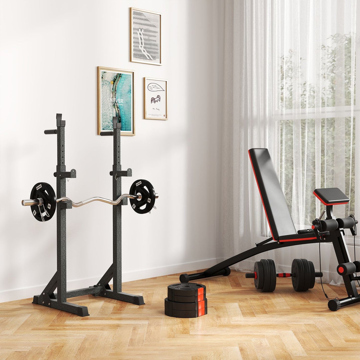 Dumbbell Weight Set, 2 x 2.5kg/5kg, 2.5cm Bar compatible
