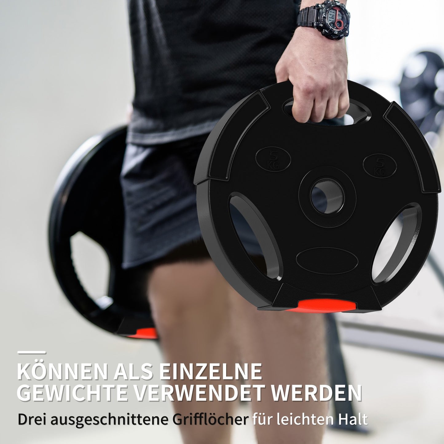Weight set black dumbbell, 4-pack – 2x5kg, compatible Ø30mm