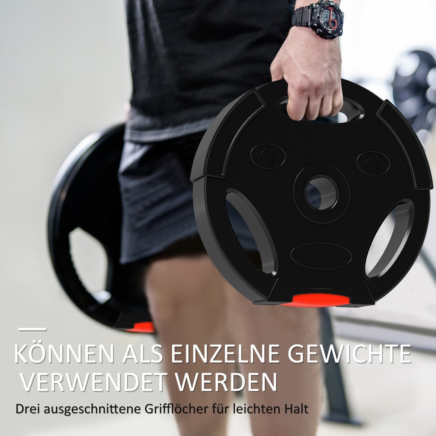 Weight set for dumbbell, 2 pairs with 30 mm plates, black