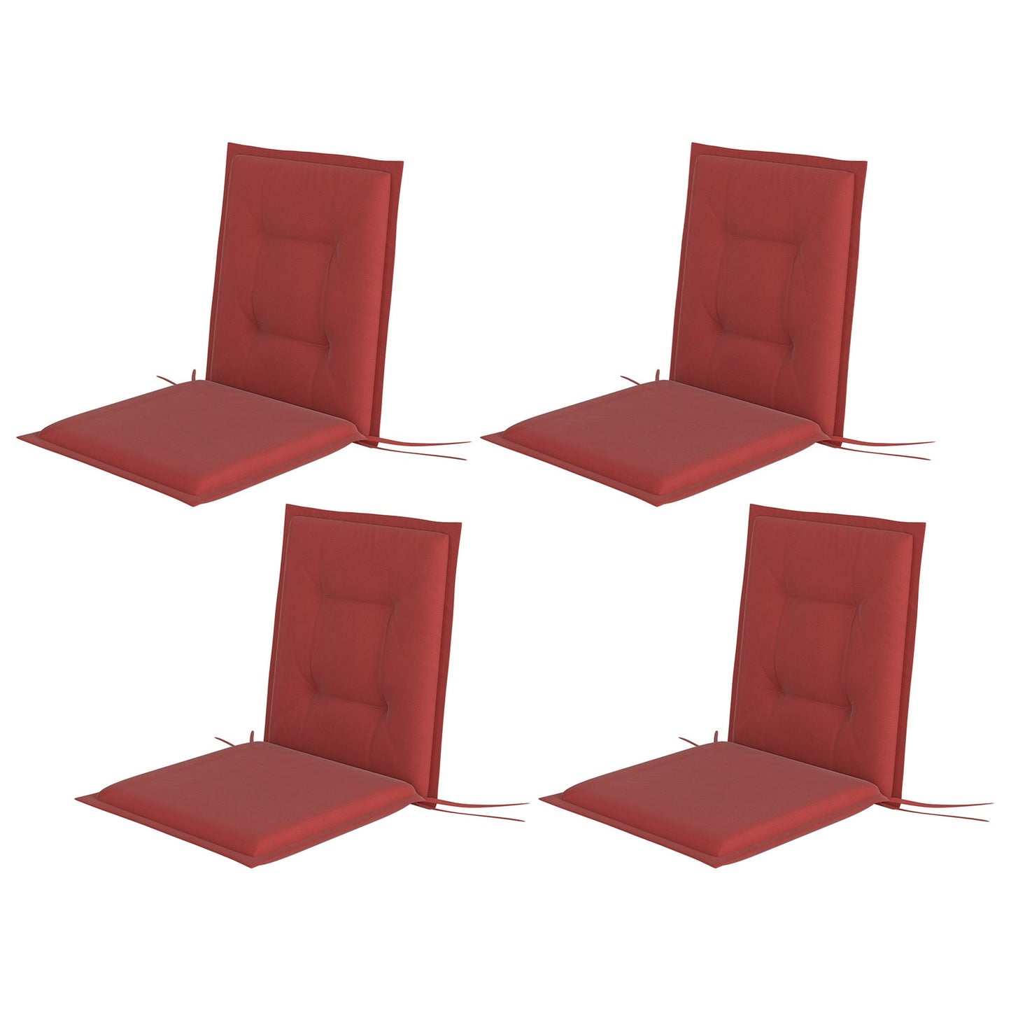 Burgundy chair & bench cushions, 108x50x5 cm, indoor/outdoor