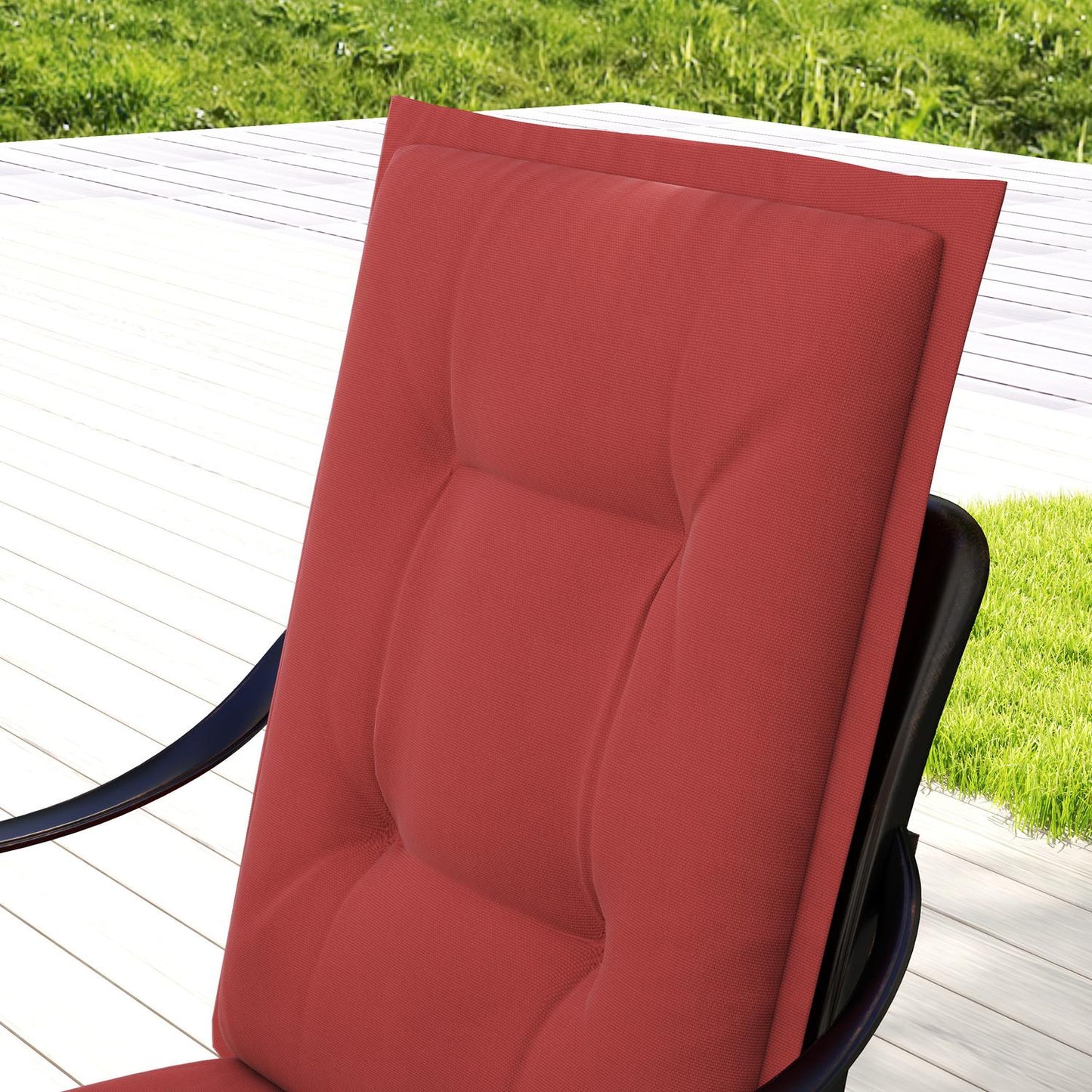 Burgundy chair & bench cushions, 108x50x5 cm, indoor/outdoor