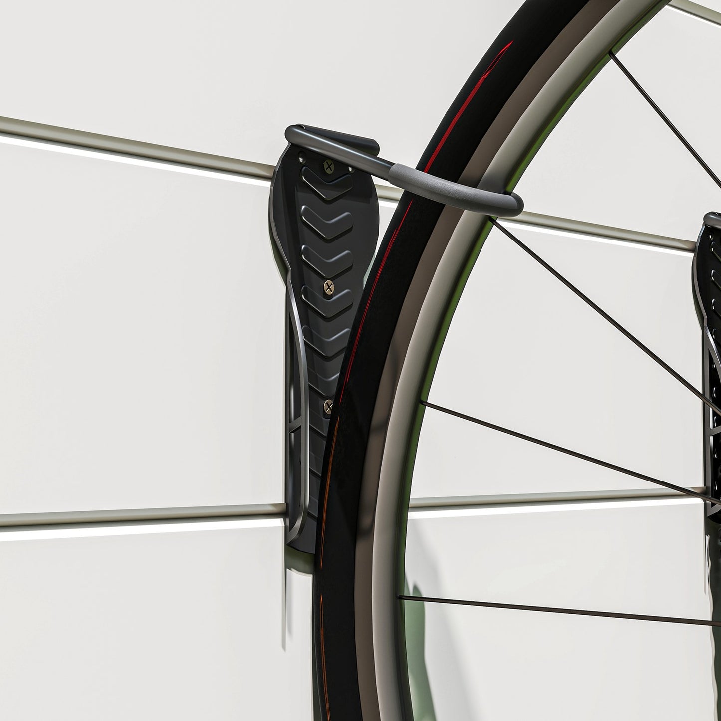 Vertical Bike Wall Mount Kit, Collapsible, Holds 30kg, Black