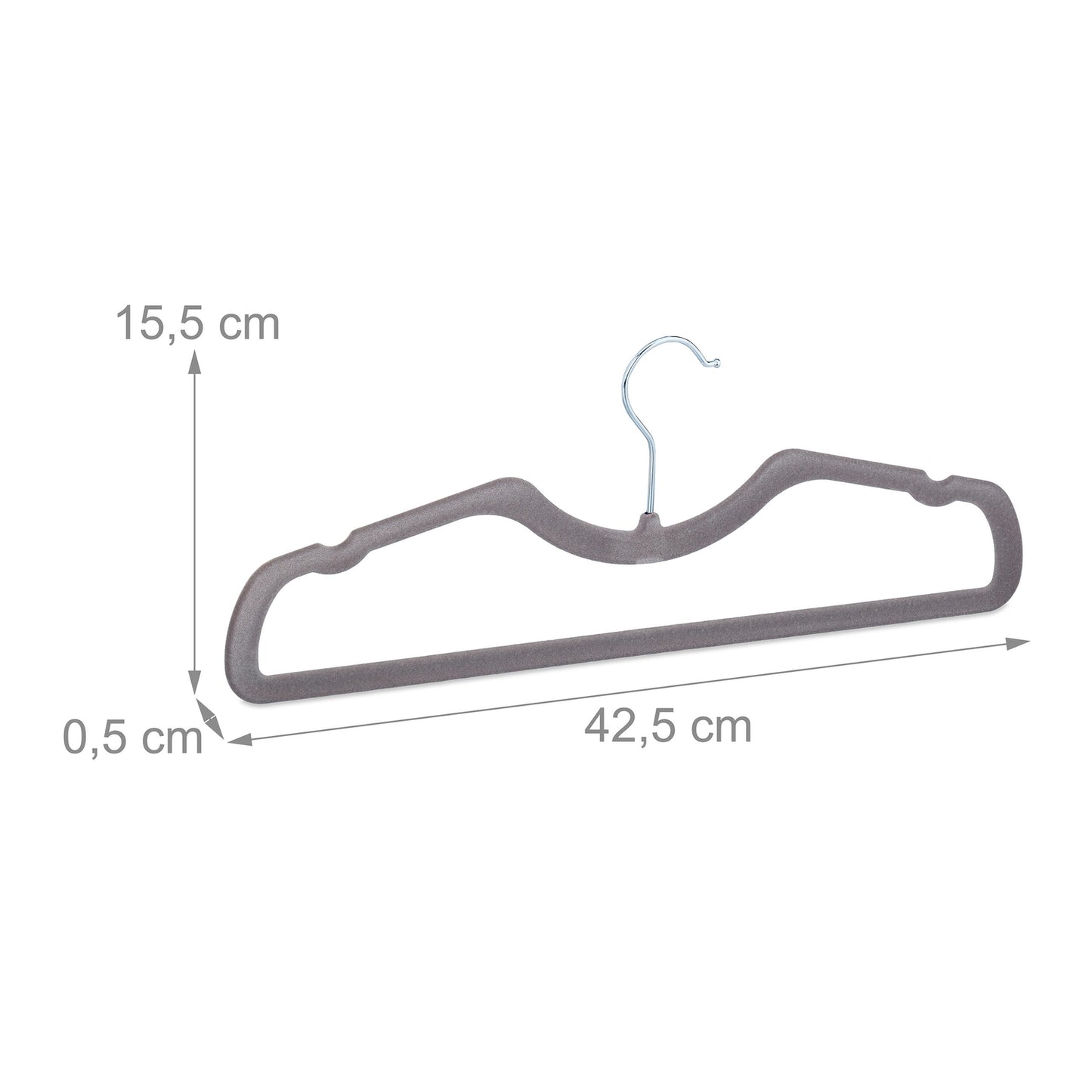 Set of 50 flocked coat hangers