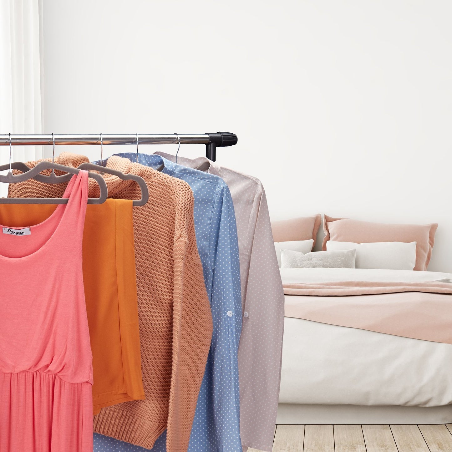 Set of 50 flocked coat hangers
